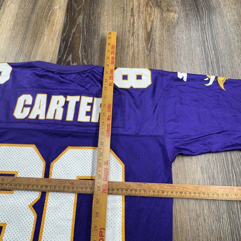 Cris Carter Jersey Mens L 48 Purple Minnesota Vikings Starter NFL Football Team - Picture 12 of 13